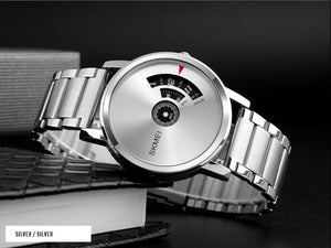 SKMEI -1260 - Waterproof Business Watch For Men - Silver/Silver-Steel image 4