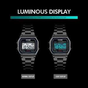 Skmei - 1474 - Digital Women Watch - Black image 3