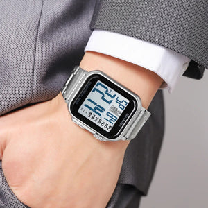 SKMEI 2447 Square Digital Countdown Timer Watch - silver/white image 2