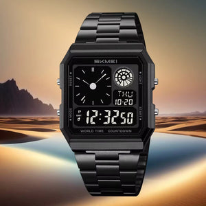 Skmei - 2353 - Digital World Electronic Watch - black/black image 4