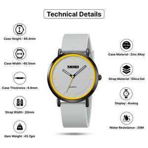 SKMEI - 2050 - High Quality Luxury Watch - Grey image 4