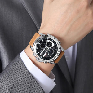 Skmei – 2502 – Heavy Duty Sports Watch – Silver/Brown-Leather image 2