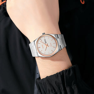 Skmei – 9288 – Business Class Luxury Watch – Silver/RoseGold/Silver image 2