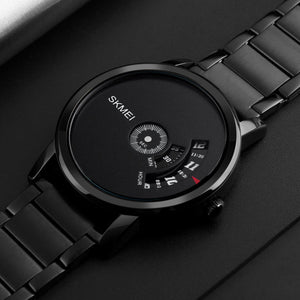 SKMEI -1260 - Waterproof Business Watch For Men - Black/Gun-Steel image 3