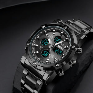 Skmei – 1389 – Dual Display Waterproof Business Watch - Black/Black image 1