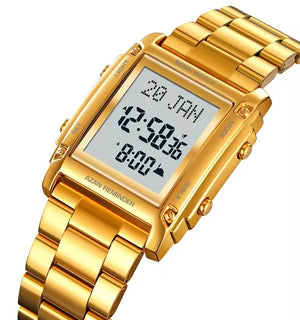 Skmei - 2277 - Qibla Azan Time Reminder Prayer Watch - Golden image 0