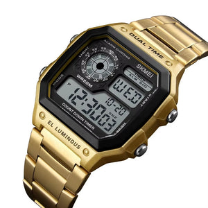 Skmei - 1335 - Digital Sports Countdown Waterproof Watch - Gold image 4