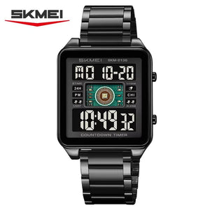 SKMEI 2136 Multi-Display Digital Chronograph Sports Watch - Black/Black image 1