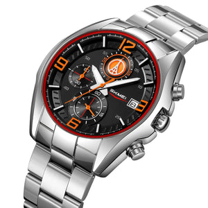 SKMEI - 9346 - Sport Chronograph Quartz Stainless Steel Watch - orange image 0