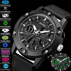 SKMEI - 1757 - Analog Digital Waterproof Quartz Movement Watch - black/black image 1