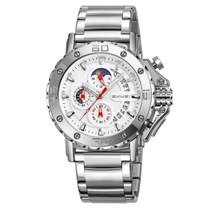 SKMEI - 9344 - Multifunctional Calendar Chronograph Sports Quartz Watch - silver/silver image 0