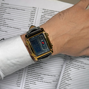 Skmei - 1868 (strap) - Digital LED Luminous Waterproof - Golden-Leather image 2