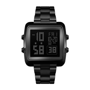 Skmei - 1369 - Digital Luxury Gents Stainless Steel Watch - Black image 2