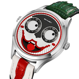 Skmei – 9389 – Whimsical Design Clown Dial Watch – Silver/Black image 0