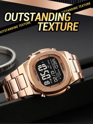 Skmei – 2036 – Qibla Azan Time Reminder Prayer Watch – RoseGold/Black image 3