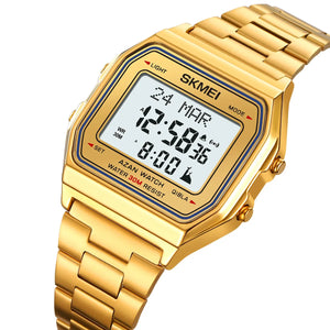 SKMEI - 2194 - Qibla Azan Time Reminder Prayer Watch - gold image 0