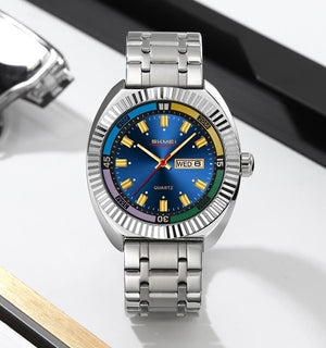 SKMEI - 9353 - Classic Stainless Steel Quartz Men Watch - Blue image 4