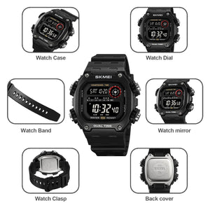 Skmei - 2126 - Luminous 50m Waterproof Mutifunctional - Black/Black image 8