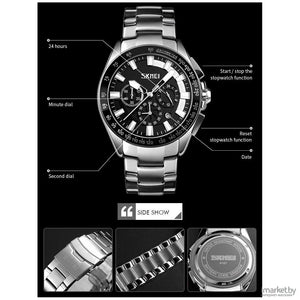 Skmei - 9167 - Stainless Watch Men's Quartz Wristwatch - White image 3