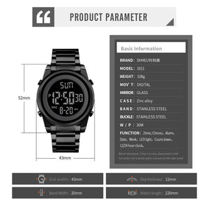 Skmei - 1611 - Advanced Digital Functions Watch - black image 3
