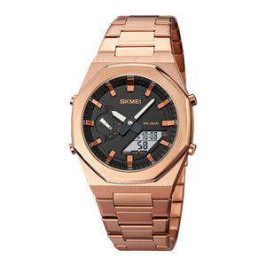 Skmei - 1816 - Dual Display luminous waterproofs 50+ timezone - RoseGold/White image 0