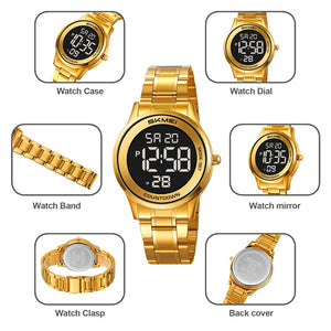 SKMEI 2425 Round Digital Countdown Watch - gold-black image 5