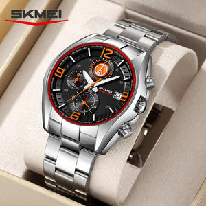 SKMEI - 9346 - Sport Chronograph Quartz Stainless Steel Watch - orange image 1