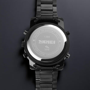 Skmei – 1389 – Dual Display Waterproof Business Watch - Black/Black image 4