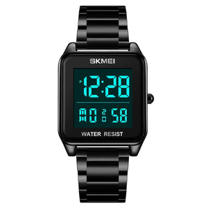 SKMEI 2154 Rectangle Digital Sports Wristwatch - Black/black image 4