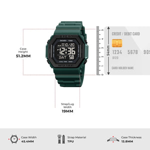 Skmei - 1988 - Street Armor Digital Watch - Dark Green image 5