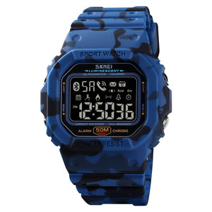 SKMEI - 1629 - Bluetooth Step Count High Quality Sports Watch Pedometer - DarkBlueCamo image 0