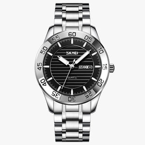 Skmei - 9293 - Premium Steel Quartz Performance Watch - silver black image 0