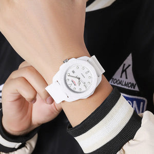 Skmei - 2393 - Quartz Analog Silicone Strap Watch - white/white image 3
