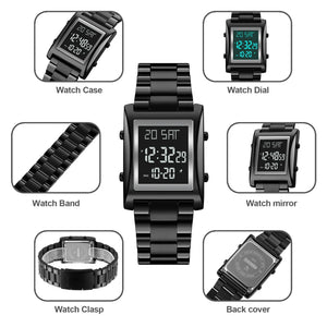 SKMEI 1812 Compact Square Digital Watch - Black/black image 2