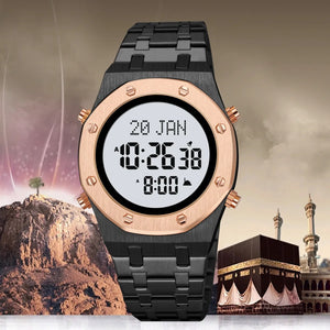 SKMEI - 2043 - Qibla Azan Time Reminder Prayer Watch - rosegold/white-black image 2
