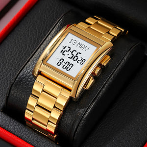SKMEI - 2092 - Qibla Azan Time Reminder Prayer Watch - gold image 1