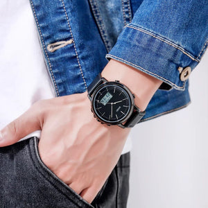 Skmei - 1652 (Strap) - Multifunctional Waterproof - Black/White-Leather image 3