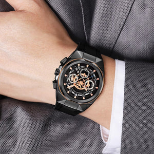 SKMEI - 9377 - Sporty Multi-Function Quartz Watch - black/black image 1
