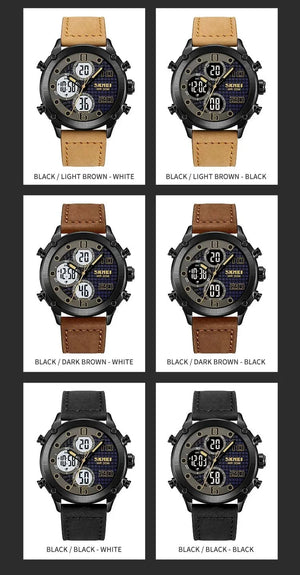 Skmei - 1975(strap)- Luminous 30m Waterproof Mutifunctional - Black/Black-White image 3