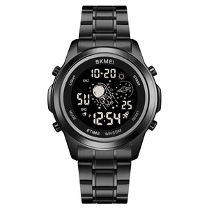 Skmei - 2019 - Advanced Digital Features Dual Time Watch - black-black image 0