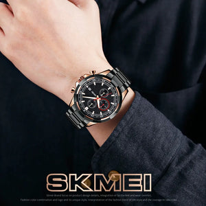 SKMEI - 9192 - Premium Chronograph Analog Watch - rosegold/black image 3