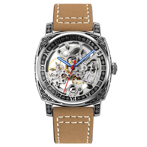 SKMEI - 9271 - Premium Automatic Skeleton Watch - brown image 0