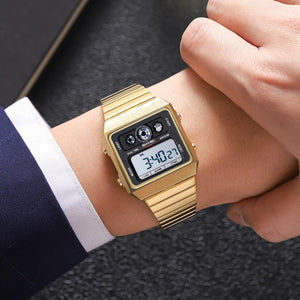 SKMEI - 2450 - Classic Retro Digital Watch - Gold image 2