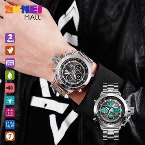 SKMEI - 1515 - Professional Double Display Quartz Watch - silver image 2