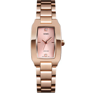 SKMEI - 1400 - Women Stainless Steel Rectangle Dial Elegant Watch - rose gold image 3