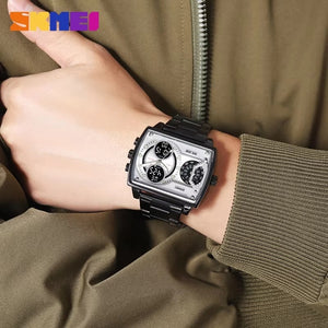 SKMEI 2229 Multi-Zone Analog Digital Sports Watch - black/silver-steel image 2