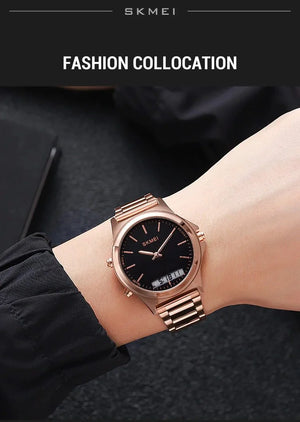 Skmei - 2120 - Electronic Luminous 30m Waterproof - RoseGold/Black image 4