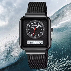 SKMEI - 2466 - Dual Display Time Quartz Watch - Black image 3