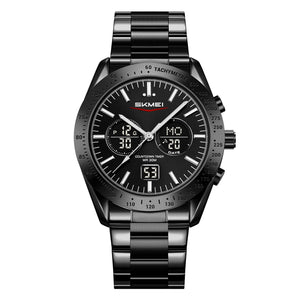 SKMEI 2503 Digital Tachymetre Countdown Timer Watch - black/black/black/steel image 0