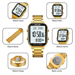 SKMEI - 2135 - Qibla Azan Time Reminder Prayer Watch - gold image 6